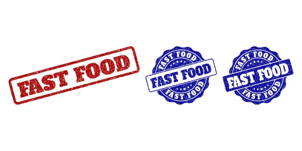 Fast Food Grunge Stempelsiegel — Stockvektor