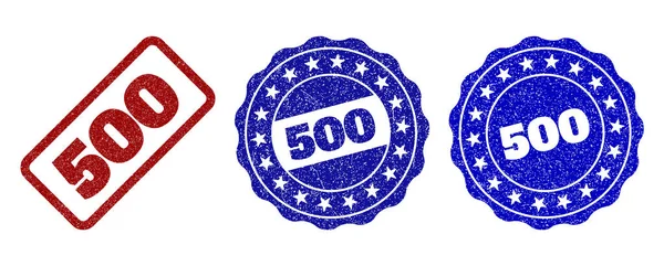 500 sigilli di francobolli graffiati — Vettoriale Stock