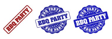 Barbekü partisi Grunge damga mühürler