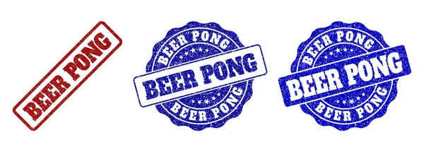 Selos de selo de Grunge de cerveja PONG — Vetor de Stock