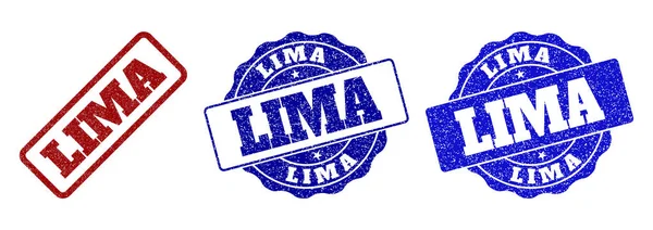 Sellos de sello rayado LIMA — Vector de stock