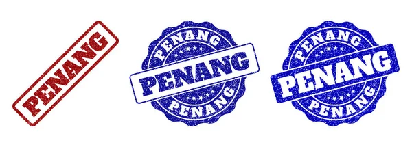 PENANG Scratched Stamp Seals — Stock Vector