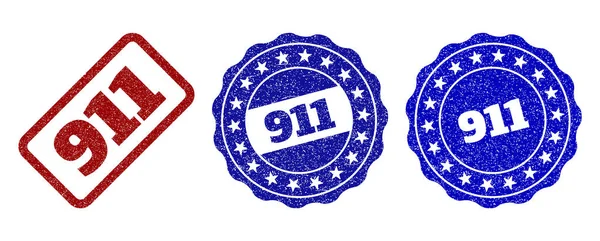 911 Sellos de sello rayados — Vector de stock