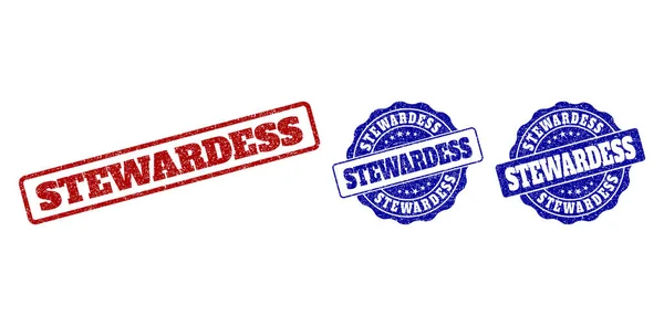 Sellos de sello de grunge STEWARDESS — Vector de stock