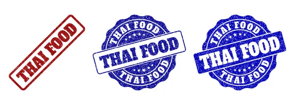 Thailändisches Essen zerkratzte Stempelsiegel — Stockvektor