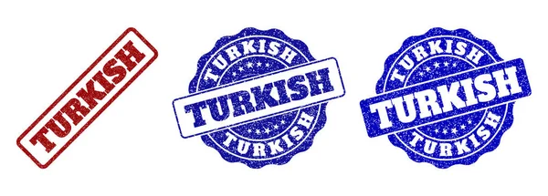 Selos de carimbo riscado TURKISH — Vetor de Stock