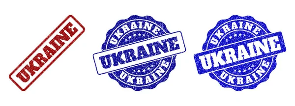 Sigilli francobolli graffiati UKRAINE — Vettoriale Stock
