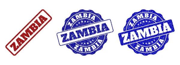 Zambiya Grunge damga mühürler — Stok Vektör