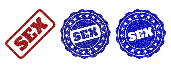 SEX Selos de selo Grunge — Vetor de Stock