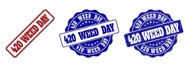 420 ot gün Grunge damga mühürler