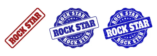 Rock yıldızı damga mühürler çizik — Stok Vektör