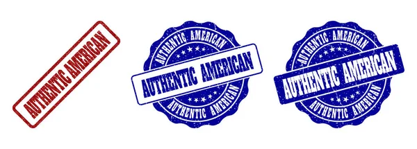 AUTHENTIC AMERICAN Scratched Stamp Seals — Stock Vector