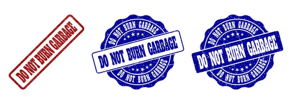 DO NOT BURN GARBAGE Scratched Stamp Seals — Stock Vector