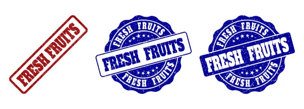Sigilli francobolli Grunge FRESH FRUITS — Vettoriale Stock