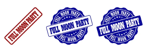 Sigilli francobolli Grunge Party Full Moon — Vettoriale Stock