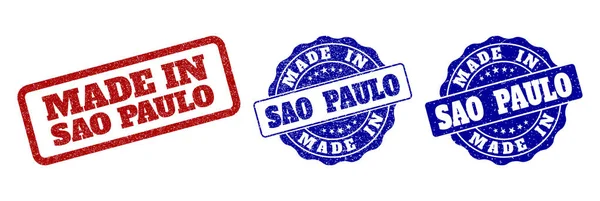 MADE IN SAO PAULO Sceaux de timbre rayés — Image vectorielle