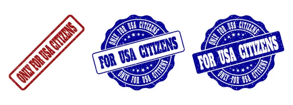 Only FOR USA CITIZENS Scratched Stamp Seals — стоковый вектор