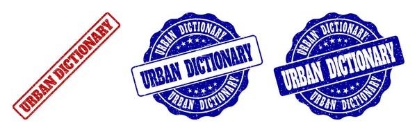 URBAN DICTIONARY Scratched Stamp Seals — Stock Vector