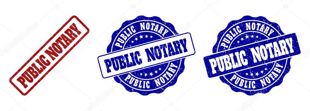 PUBLIC NOTARY Scratched Stamp Seals