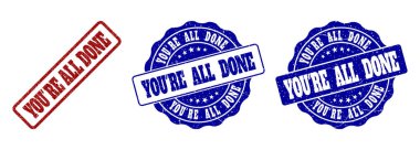 YOURE ALL DONE Grunge Stamp Seals clipart