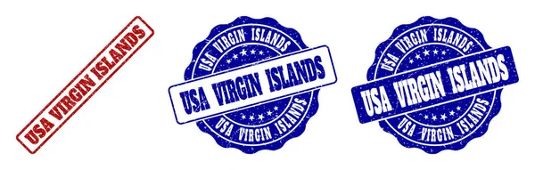 Isole Vergini USA Sigilli francobolli graffiati — Vettoriale Stock