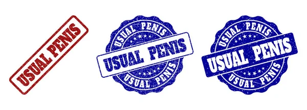 Übliche Penis zerkratzte Stempelsiegel — Stockvektor