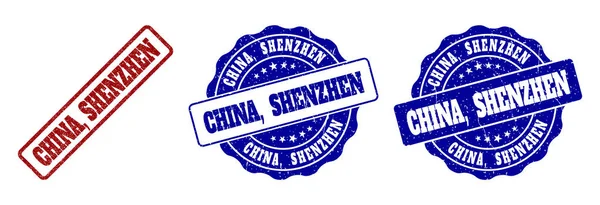CHINA, SHENZHEN Sellos de sello rayado — Vector de stock