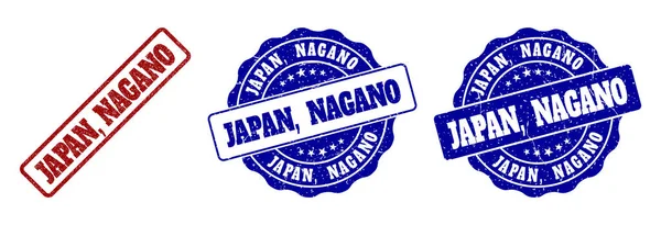 JAPÓN, NAGANO Sellos de sello rayado — Vector de stock