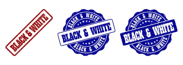 Selos Carimbo Grunge Preto Branco Cores Vermelho Azul Etiquetas Vector —  Vetores de Stock