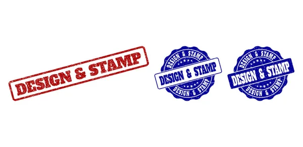 DESIGN and STAMP Scratched Stamp Seals — Stock Vector