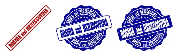 Bosnien och Hercegovina repad stämpel tätningar — Stock vektor