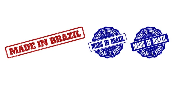 FABRIQUÉ AU BRÉSIL Grunge Stamp Seals — Image vectorielle