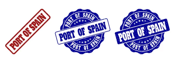 西班牙港刮邮票印章 — 图库矢量图片