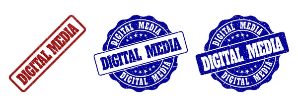 DIGITAL MEDIA Selos de carimbo riscados —  Vetores de Stock