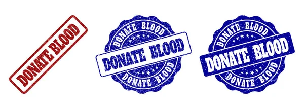 Sellos de sello de grunge de sangre donada — Vector de stock