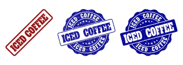 Iced koffie Grunge stempel zeehonden — Stockvector