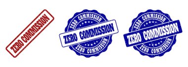 ZERO COMMISSION Scratched Stamp Seals clipart