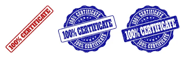 100 procent certifikát Grunge razítko těsnění — Stockový vektor