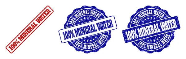 100% Sigilli francobolli Grunge per acqua minerale — Vettoriale Stock