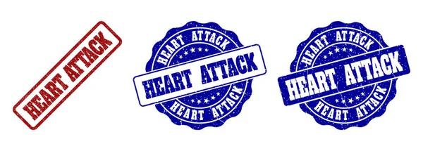 CORAZÓN ATAQUE Grunge Sellos — Vector de stock