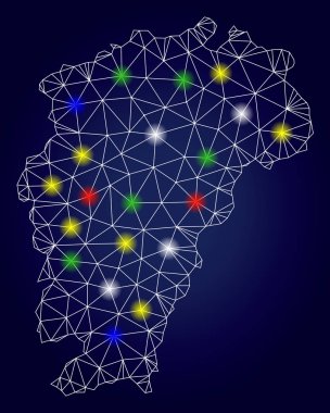 Renkli Kızdırma Noktalar ile 2d Poligonal Vektör Jiangxi İl Haritası