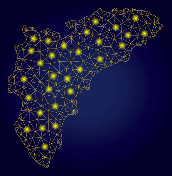 Işık Noktalar ile Poligonal Örgü Sarı Alicante İl Haritası