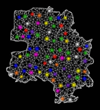Parlak Işıklı Yeni Delhi Şehri 'nin Web 2D Haritası