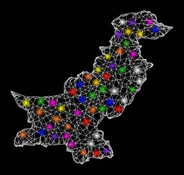 Parlak Işık Noktalarıyla Pakistan 'ın Web Ağ Haritası