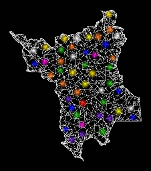 Карта штата Рорайма с красочными световыми пятнами — стоковый вектор