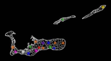 Cayman Adaları 'nın Parlak Işıklı 2B Web Haritası
