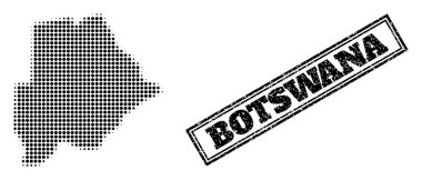 Botswana ve Tehlike Çerçeveli Filigran 'ın Yarıton Haritası