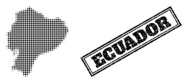 Ekvador ve Dokulu Çerçeve Mühür Haritasının Yarısı