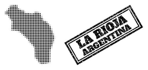 아르헨티나의 하프 톤 지도 - 라 리 오자와스크 래프 프라 밍 스테핑 — 스톡 벡터