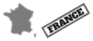 Yarı Ton Fransa Haritası ve İmdat Çerçeveli Mühür Mührü